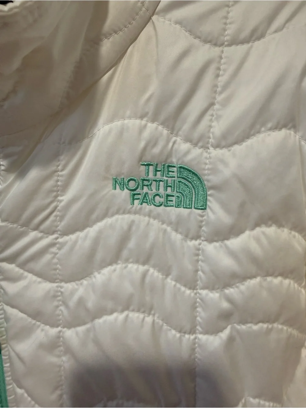 The North Face White Jacket with Mint Logo - Picture 2 of 9
